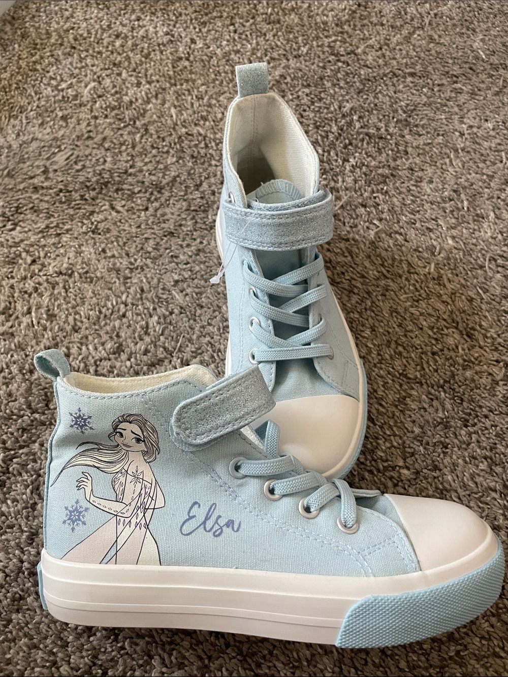 Light Blue 'Elsa' Kids High-Top Sneakers